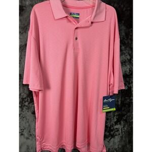 NWT Ben Hogan Performance Polo Mens 2XL Pink Golf Shirt UPF 50 Moisture Wicking